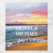 Elegant Sunset Beach Tropische Zomer Elegant Wijn Etiket (Enkel label)