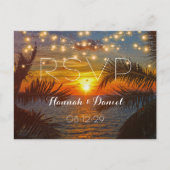 Elegant Sunset Palm Beach Summer Weddenschap RSVP Briefkaart (Voorkant)