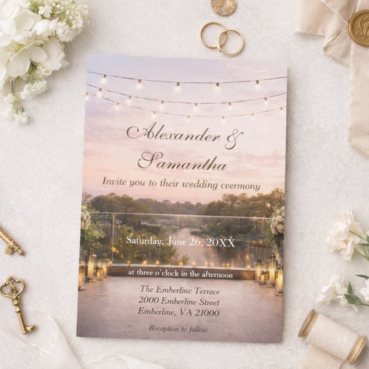 Elegant Sunset River Wedding  Kaart