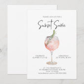 Elegant Sunset Soiree Drinken Cocktail Party Pink Kaart (Voorkant / Achterkant)