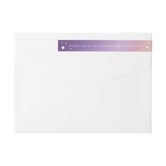 Elegant Sunset Stars Wraparound Address Label (Achterkant)