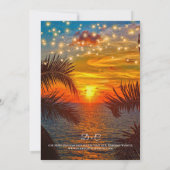 Elegant Sunset Tropical Beach Wedding Kaart (Achterkant)