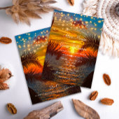 Elegant Sunset Tropical Beach Wedding Kaart