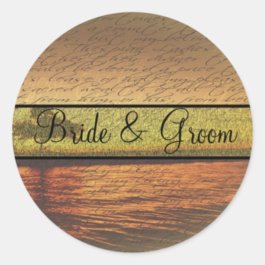 Elegant Sunset Wedding Stickers (Voorkant)