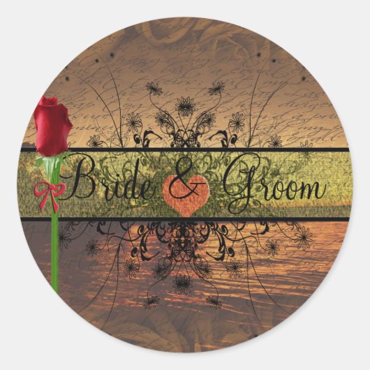 Elegant Sunset Wedding Stickers (Voorkant)