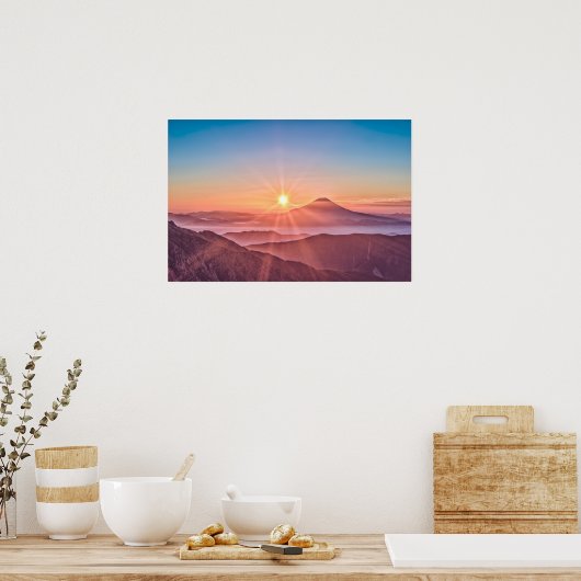 Elegant Sunshine Mountains | POSTER (Keuken)