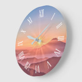 Elegant Sunshine Mountains | Wandklok (Hoek)