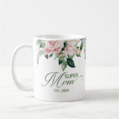 Elegant Super Mam Floral Script Moederdag Koffiemok (Links)