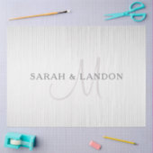 Elegant Surname Monogram & Thin Grey Stripes Tissuepapier (Craft)