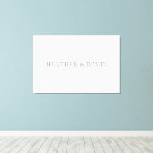 Elegant Surname Monogram | Wit en grijs Canvas Afdruk (Insitu (Houten vloer))