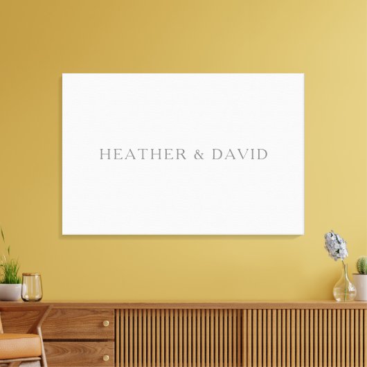 Elegant Surname Monogram | Wit en grijs Canvas Afdruk (Insitu (Woonkamer))
