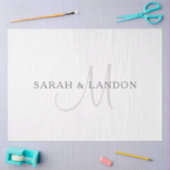 Elegant Surname Monogram | Wit en grijs Tissuepapier (Craft)