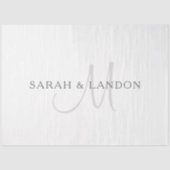 Elegant Surname Monogram | Wit en grijs Tissuepapier (Voorkant)