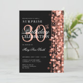 Elegant Surprise 30th Birthday Sparkles Roos Gold Kaart (Staand voorkant)