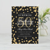 Elegant SURPRISE 50th Birthday Goud Zwart Kaart (Staand voorkant)