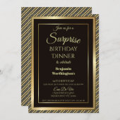 Elegant Surprise 60th Birthday Dinner Invitation Kaart (Voorkant / Achterkant)