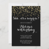 Elegant Surprise Birthday Party Glitter Confetti Kaart (Voorkant)