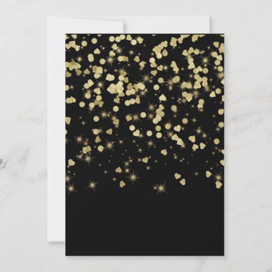 Elegant Surprise Birthday Party Glitter Confetti Kaart (Achterkant)