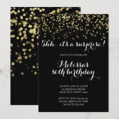 Elegant Surprise Birthday Party Glitter Confetti Kaart (Voorkant / Achterkant)