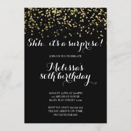 Elegant Surprise Birthday Party Glitter Confetti Kaart