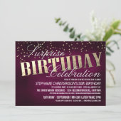 Elegant Surprise Birthday Party Kaart (Staand voorkant)