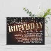 Elegant Surprise Birthday Party Kaart (Staand voorkant)