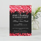 Elegant Surprise Birthday Party Red Lights Kaart (Staand voorkant)