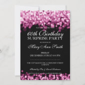 Elegant Surprise Birthday party roze lichten Kaart (Voorkant)