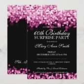 Elegant Surprise Birthday party roze lichten Kaart (Voorkant / Achterkant)