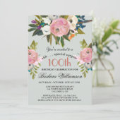 Elegant SURPRISE Handpainted 100th Birthday Party  Kaart (Staand voorkant)