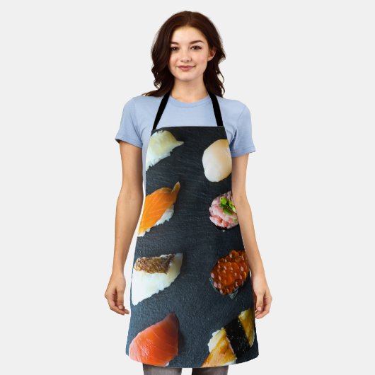Elegant Sushi Apron - Japanese Minimalist Style Schort (Gedragen)