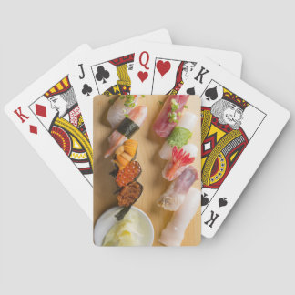 Elegant Sushi Assortment on Light Wood Pokerkaarten