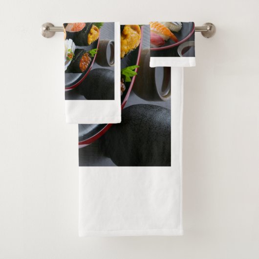Elegant Sushi Dining Towel Set – Tasteful Japan Bad Handdoek (Insitu)