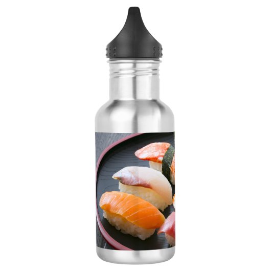 Elegant Sushi Selection on Lacquerware Plate Waterfles (Links)