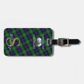 Elegant Sutherland Clan Gold Monogram Script Name Bagagelabel (Voorkant horizontaal)