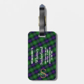 Elegant Sutherland Clan Gold Monogram Script Name Bagagelabel (Achterkant verticaal)