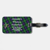 Elegant Sutherland Clan Gold Monogram Script Name Bagagelabel (Achterkant horizontaal)