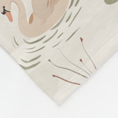 Elegant-swaanpatroon Fleece Deken (Hoek)