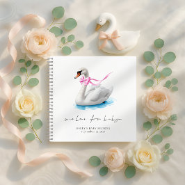 Elegant Swan Baby shower gastenboek Notitieboek