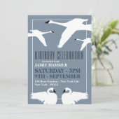 Elegant Swan, Birthday Kaart (Staand voorkant)