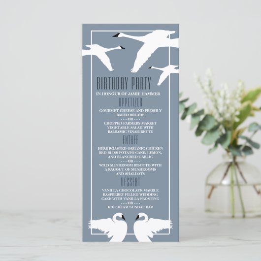 Elegant Swan, Birthday Menu (Staand voorkant)