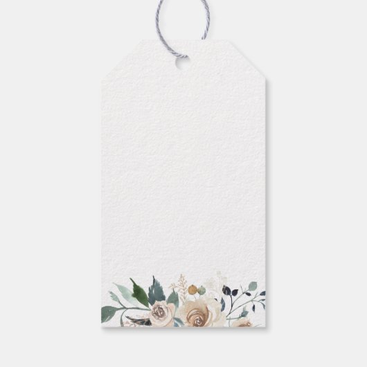 Elegant Swan Floral Hartelijk dank Cadeaulabel (Achterkant)