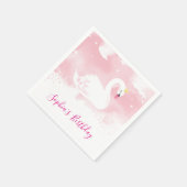 ELEGANT SWAN gouden kroon bord roze waterverf Servet (Hoek)