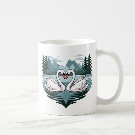Elegant Swan Heart Design Mok - Valentijnse Gift (Rechts)