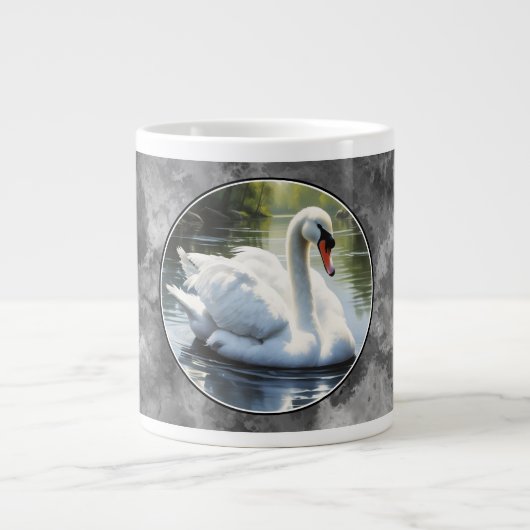 Elegant Swan is Swimming  in Water Grote Koffiekop (Voorkant)