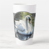 Elegant Swan is Swimming  in Water Latte Mok (Voorkant)