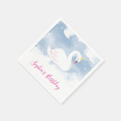 ELEGANT SWAN LAKE gouden kroon roze blauw waterver Servet (Hoek)