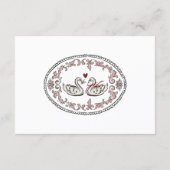Elegant Swan Love Red Heart Script Name Place card Bedankkaart (Achterkant)