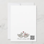 Elegant Swan Love Story Wedding Website Invitation Kaart (Achterkant)