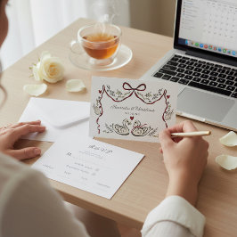 Elegant Swan Love Wedding Response Card RSVP Kaartje
